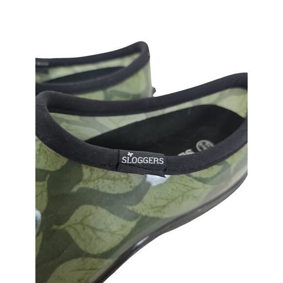 Sloggers Womens Rubber Clogs Size 10‎ Floral Green Cushioned Insoles Made USA - Picture 6 of 10